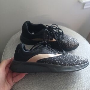 EUC Athletic Works Blk/gold Speck Memory Foam Sneakers Sz 9.5 /